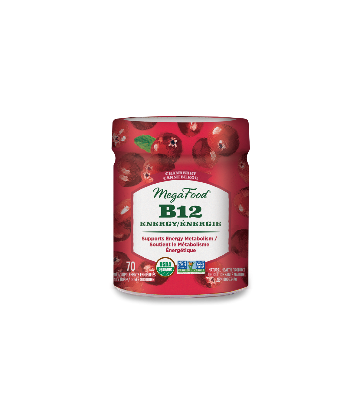MegaFood 메가푸드 비타민 B12 에너지, 크랜베리 구미젤리 70개 | 매일 업데이트되는 특가 상품 | VITASHOP