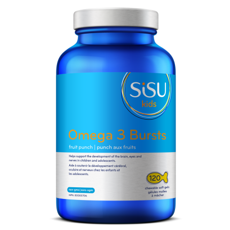 SISU 시수 Omega 3 Bursts Fruit Punch, 120 츄어블 소프트젤 | 매일 업데이트되는 특가 상품 | VITASHOP