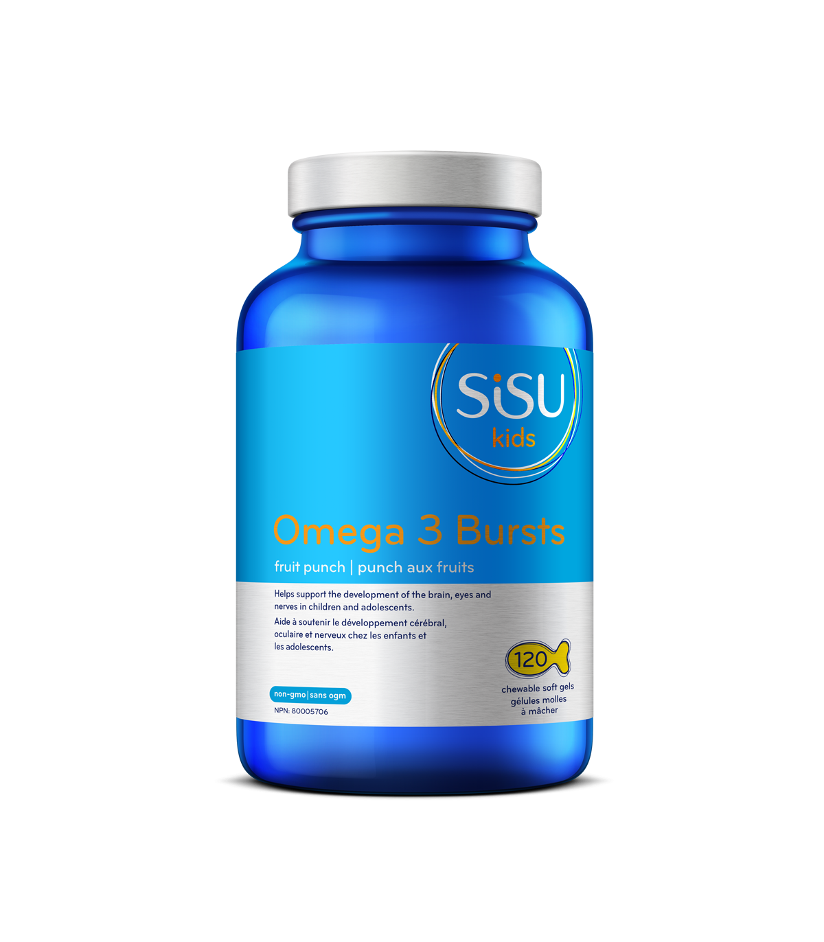 SISU 시수 Omega 3 Bursts Fruit Punch, 120 츄어블 소프트젤 | 매일 업데이트되는 특가 상품 | VITASHOP