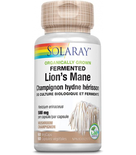 SOLARAY Fermented Lion's Mane Mushroom 60 Capsules | Unbeatable Prices, Daily Deals | VITASHOP