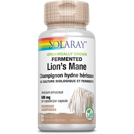 SOLARAY Fermented Lion's Mane Mushroom 60 Capsules | Unbeatable Prices, Daily Deals | VITASHOP