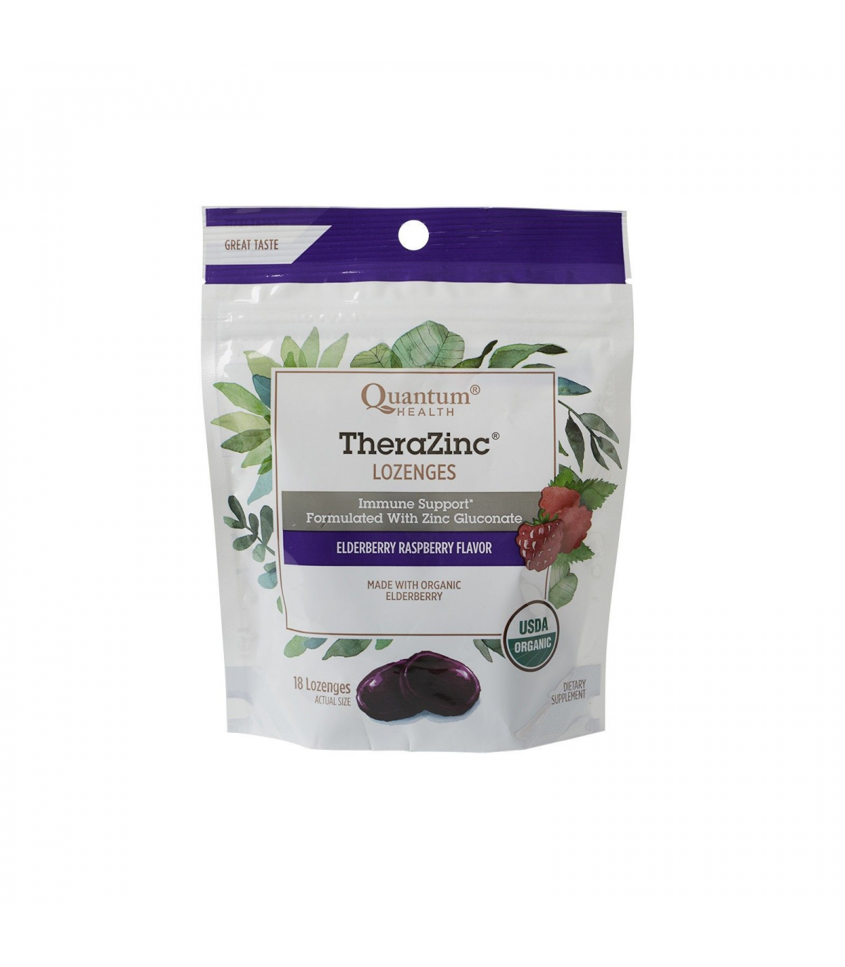Quantum Health Organic TheraZinc Elderberry 18 Lozenges | Unbeatable Prices, Daily Deals | VITASHOP