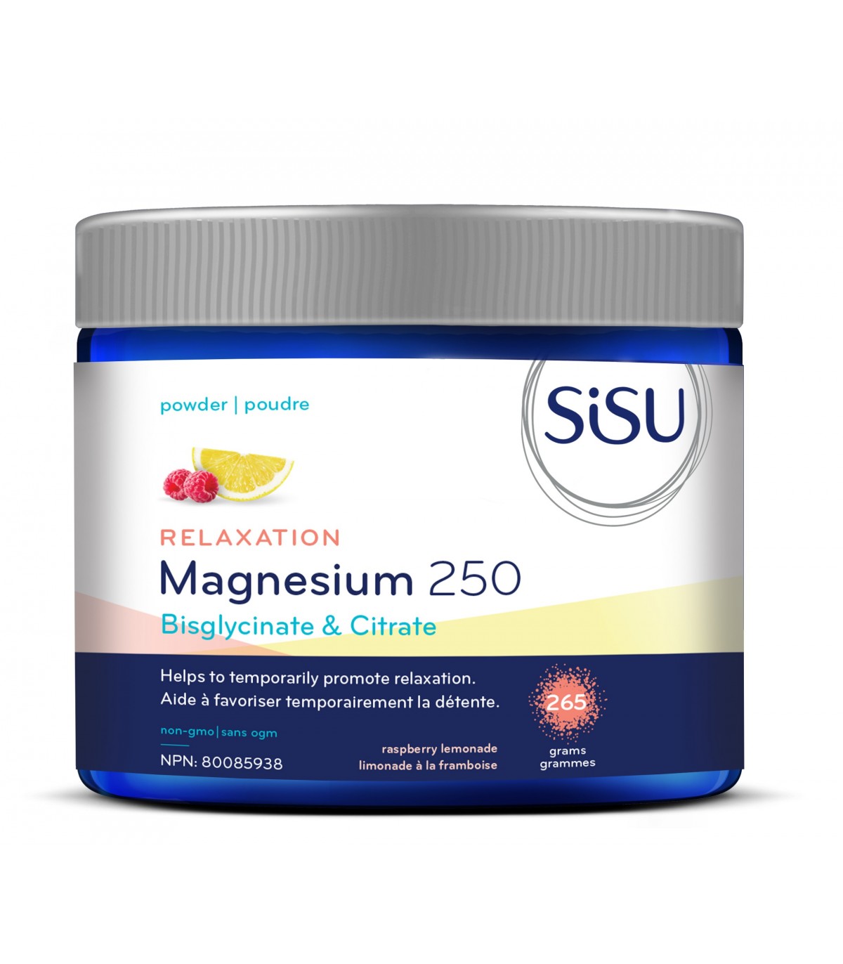 Magnésium 250 Relaxation Blend Limonade framboise, 265 g | Safest & Easiest Shopping Vitamins Online | VITASHOP