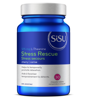 Stress Rescue 125 mg de L-théanine cerise, 30 à croquer | Safest & Easiest Shopping Vitamins Online | VITASHOP