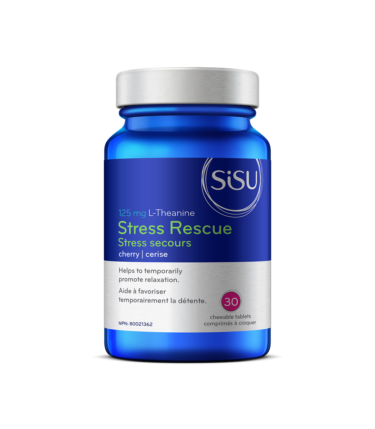 Stress Rescue 125 mg de L-théanine cerise, 30 à croquer | Safest & Easiest Shopping Vitamins Online | VITASHOP