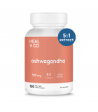 HEAL + CO. 힐플러스 Ashwagandha (5:1 추출물) 500 mg 120 식물성 캡슐 | 매일 업데이트되는 특가 상품 | VITASHOP