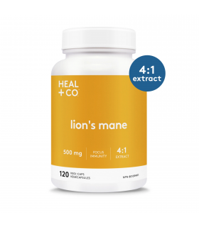 HEAL + CO. Lion's Mane (4:1) 500 mg 120 Vegi Capsules | Unbeatable Prices, Daily Deals | VITASHOP