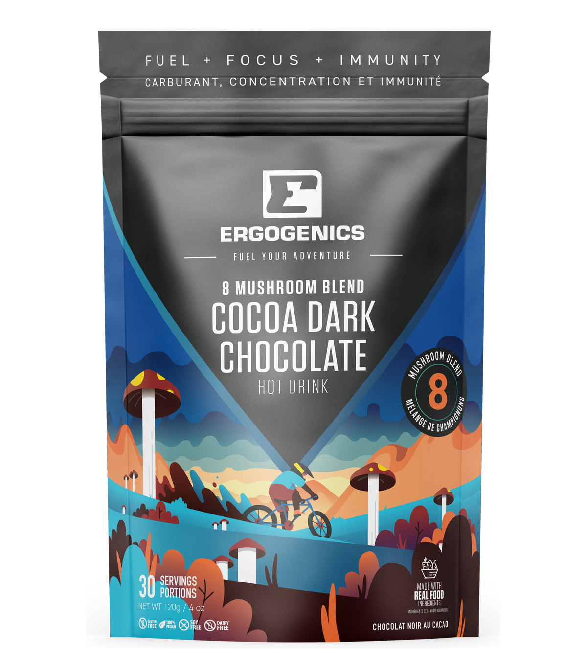 Ergogenics Nutrition 어고닉스 뉴트리션 8 버섯 혼합 핫 초콜릿 120g | 매일 업데이트되는 특가 상품 | VITASHOP