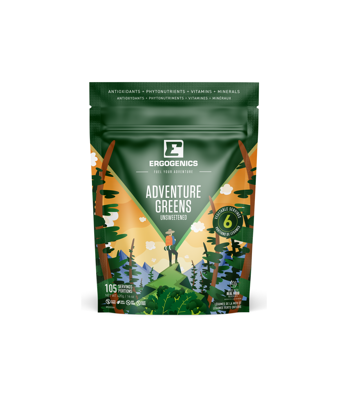 Ergogenics Nutrition Adventure Greens, Powder 420 g | 每天不同折扣, 全网最低价格 | 种类齐全的保健品店铺 VITASHOP, 只有你想不到, 没有你买不到 !
