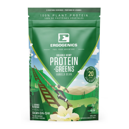 Ergogenics Nutrition 어고닉스 뉴트리션 대마 단백질+그린, 바닐라 120g | 매일 업데이트되는 특가 상품 | VITASHOP