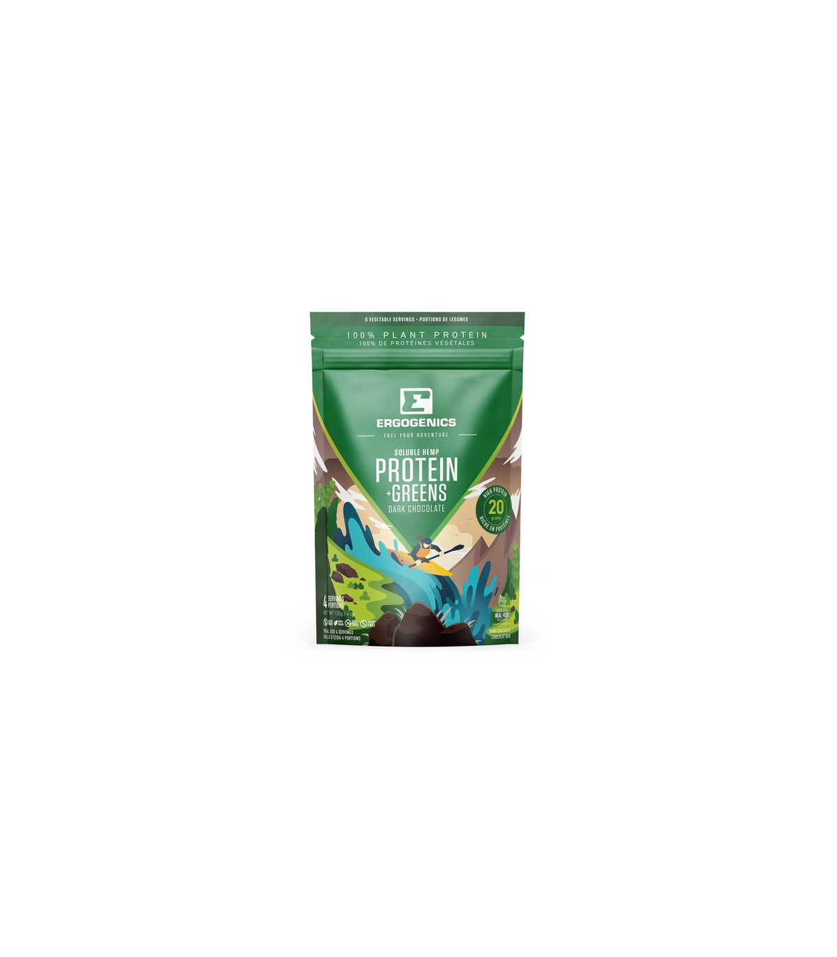 Ergogenics Nutrition 어고닉스 뉴트리션 대마 단백질+그린, 초콜릿 120g | 매일 업데이트되는 특가 상품 | VITASHOP
