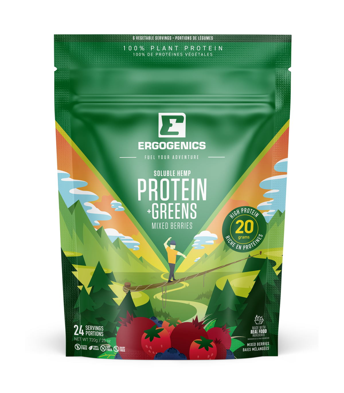 Ergogenics Nutrition Hemp Protein+Greens, Berry 720 g | 每天不同折扣, 全网最低价格 | 种类齐全的保健品店铺 VITASHOP, 只有你想不到, 没有你买不到 !