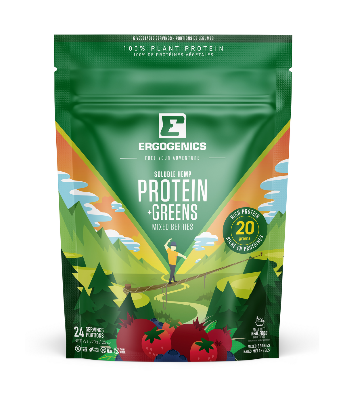 Ergogenics Nutrition Hemp Protein+Greens, Berry 720 g | 每天不同折扣, 全网最低价格 | 种类齐全的保健品店铺 VITASHOP, 只有你想不到, 没有你买不到 !