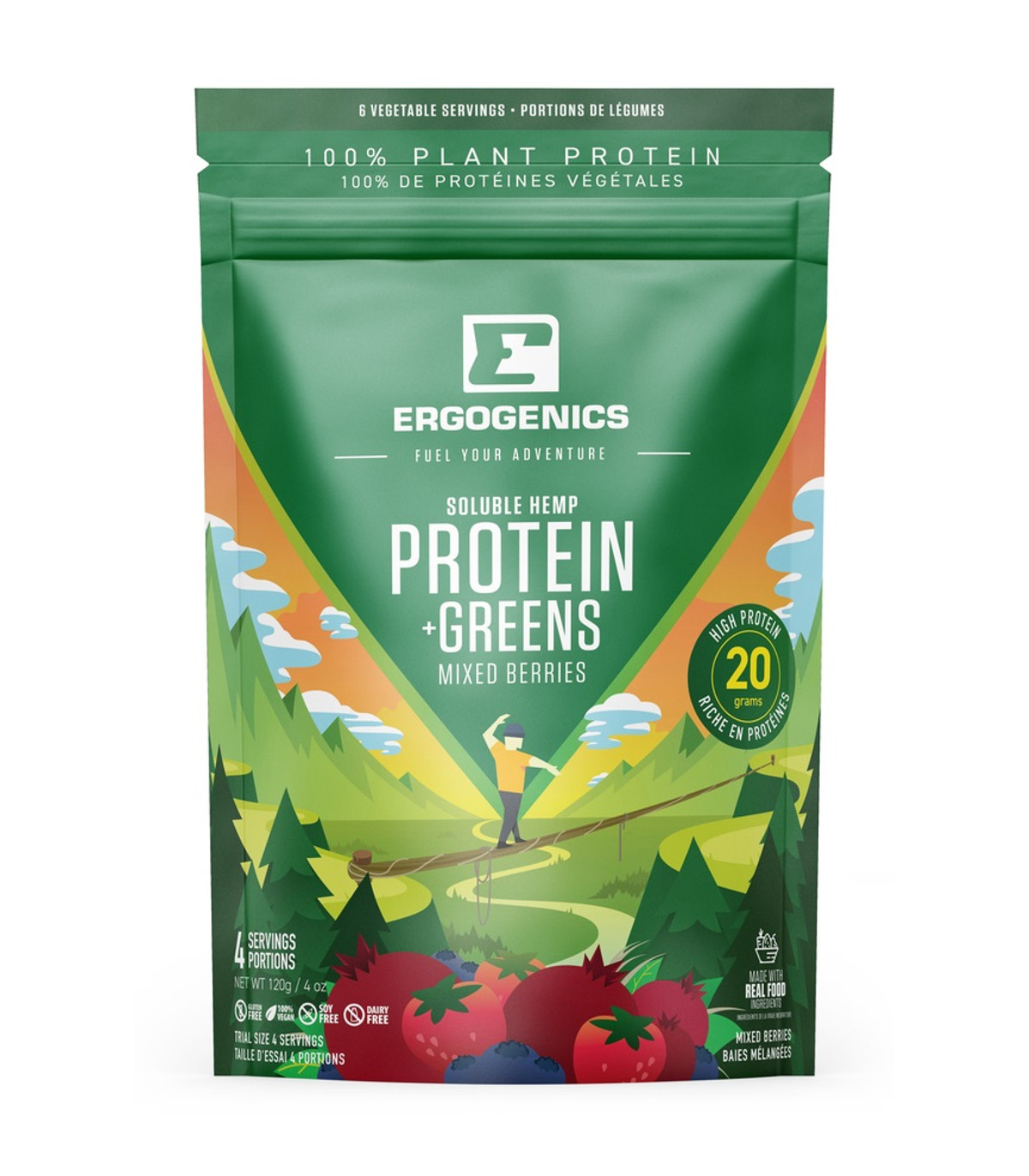 Ergogenics Nutrition 어고닉스 뉴트리션 대마 단백질+그린, 베리 120g | 매일 업데이트되는 특가 상품 | VITASHOP