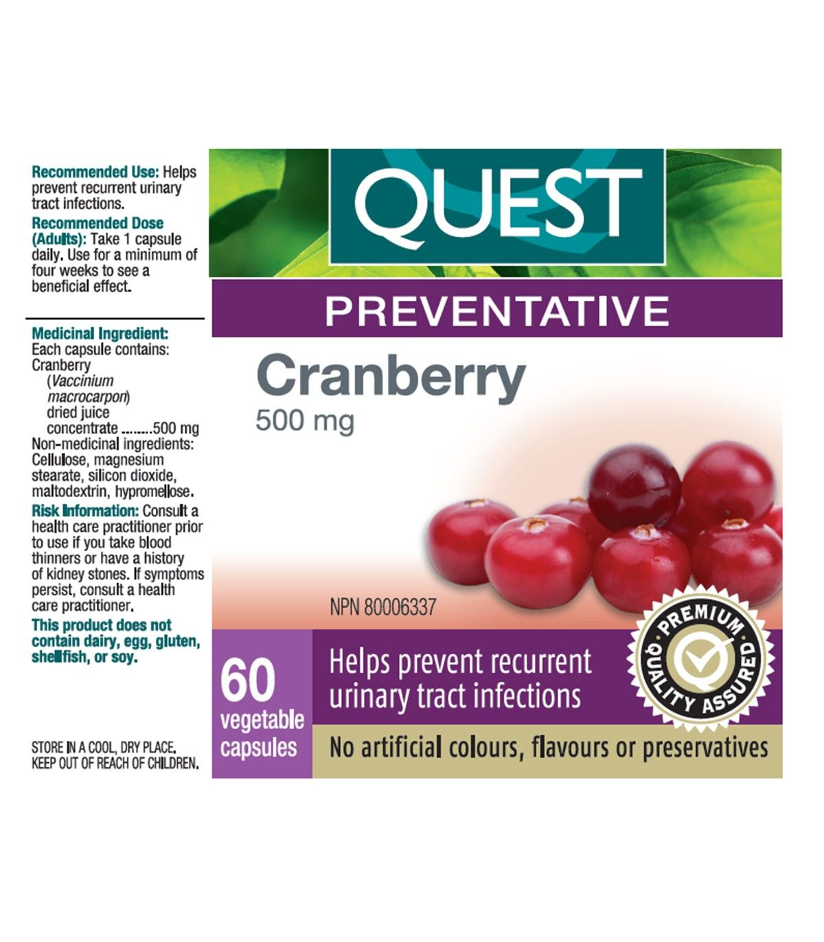 QUEST Cranberry 500 mg 60 Capsules | Unbeatable Prices, Daily Deals | VITASHOP