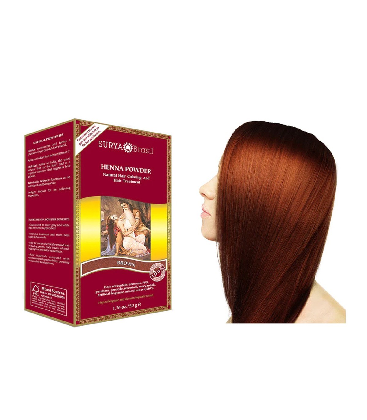 Henna Powder Brown 50 g | Safest & Easiest Shopping Vitamins Online | VITASHOP
