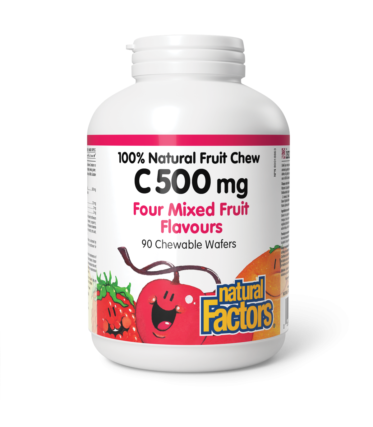 Natural Factors C 500 mg 100% Natural Fruit Chew, Four Mixed Fruit Flavours 90 Chewable Tablets | Unbeatable Prices, Daily Deals