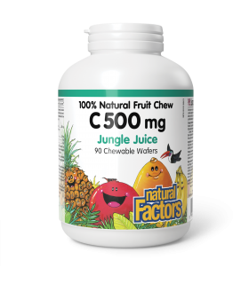 Natural Factors C 500 mg 100% Natural Fruit Chew, Jungle Juice 90 Chewable Tablets | Unbeatable Prices, Daily Deals | VITASHOP