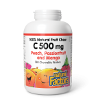 C 500 mg 100% Natural Fruit Chew, Peach, Passionfruit, and Mango 180 Chewable Tablets | Safest & Easiest Shopping Vitamins Onlin