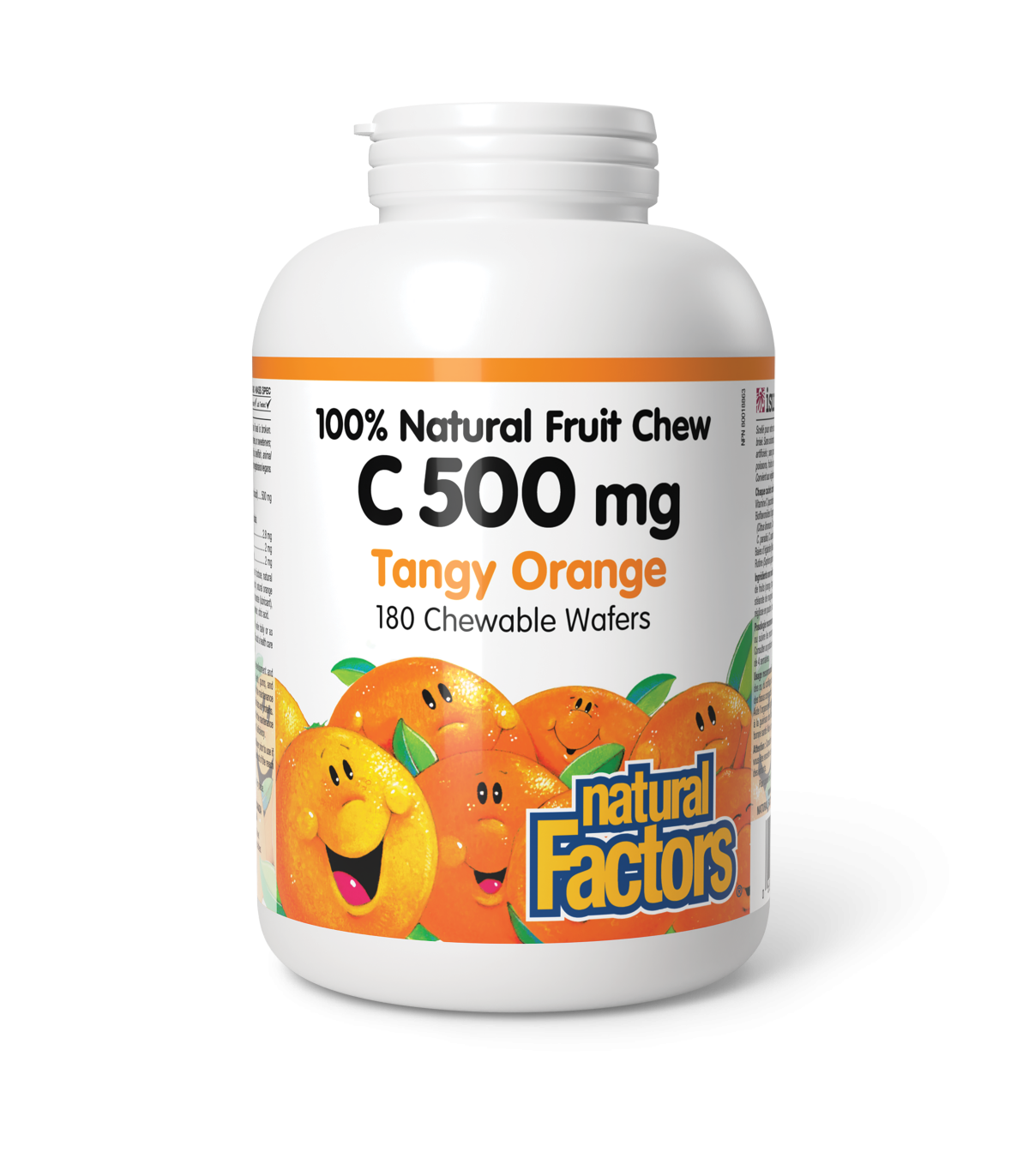 C 500 mg 100% Natural Fruit Chew, Tangy Orange 180 Chewable Tablets | Safest & Easiest Shopping Vitamins Online | VITASHOP