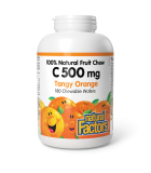 C 500 mg 100% Natural Fruit Chew, Tangy Orange 180 Chewable Tablets | Safest & Easiest Shopping Vitamins Online | VITASHOP