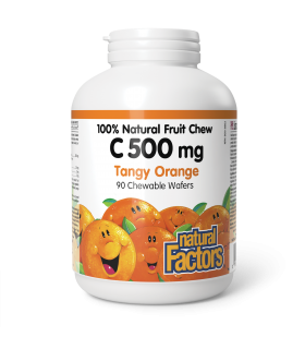 Natural Factors C 500 mg 100% Natural Fruit Chew, Tangy Orange 90 Chewable Tablets | Unbeatable Prices, Daily Deals | VITASHOP