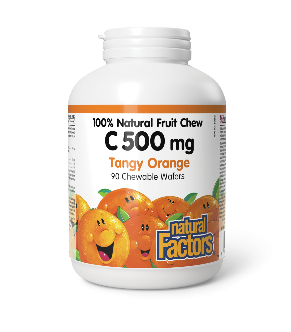 C 500 mg 100% Natural Fruit Chew, Tangy Orange 90 Chewable Tablets | Safest & Easiest Shopping Vitamins Online | VITASHOP