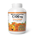 C 500 mg 100% Natural Fruit Chew, Tangy Orange 90 Chewable Tablets | Safest & Easiest Shopping Vitamins Online | VITASHOP