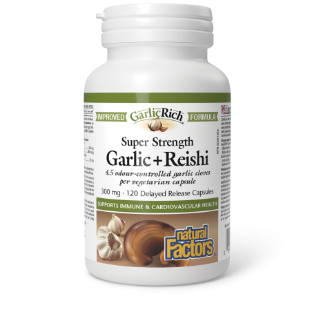 Natural Factors 내추럴 팩터스 GarlicRich Garlic+Reishi Super Strength 300mg 120dr | 매일 업데이트되는 특가 상품 | VITASHOP