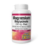 Natural Factors 내추럴 팩터스 마그네슘 비스글리시네이트 퓨어 200 mg 250 식물성 캡슐 | 매일 업데이트되는 특가 상품 | VITASHOP