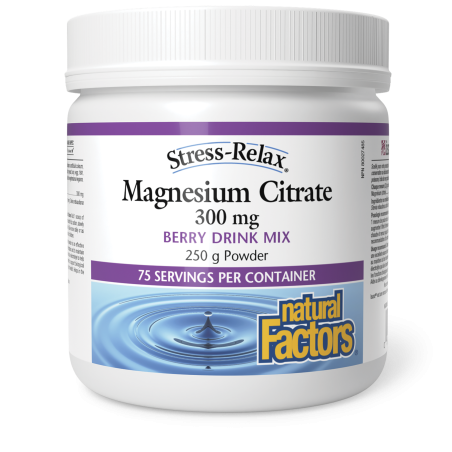 Natural Factors Magnesium Citrate 300 mg, Berry, Stress-Relax 250 g | Unbeatable Prices, Daily Deals | VITASHOP