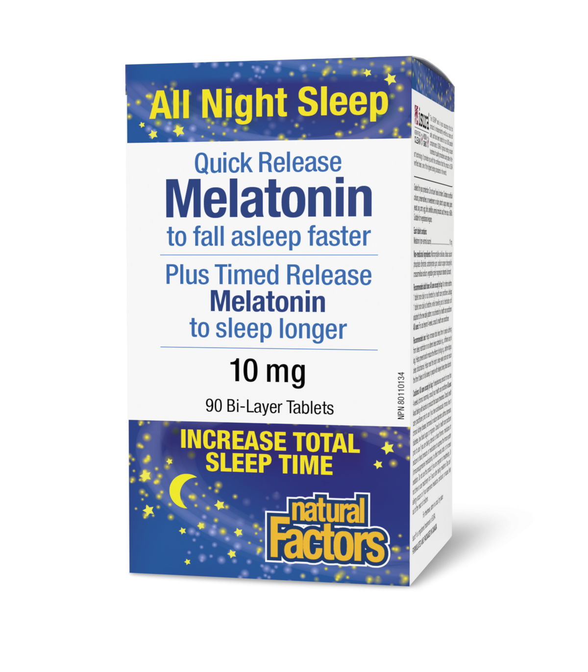 Melatonin Quick Release Plus Timed Release 10 mg Bi-Layer Tablets 90 b/l Tablets | Safest & Easiest Shopping Vitamins Online | V