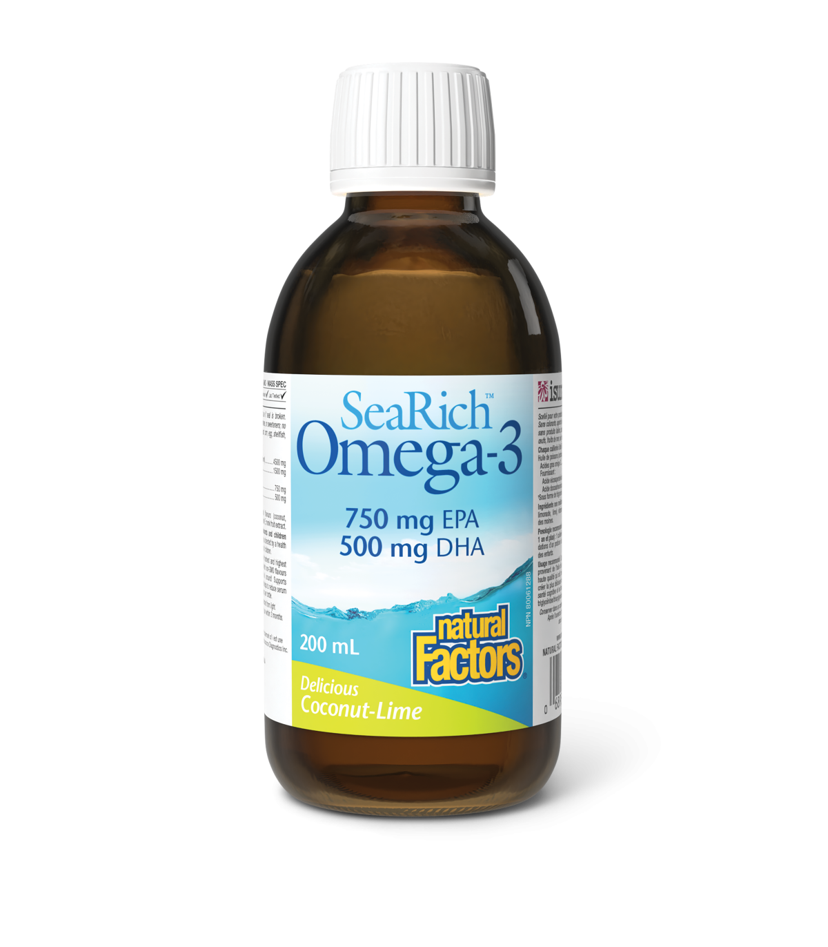 Natural Factors Omega-3 750 mg EPA/500 mg DHA, Coconut-Lime, SeaRich 200 mL | Unbeatable Prices, Daily Deals | VITASHOP