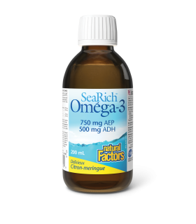 Natural Factors 내추럴 팩터스 오메가-3 750mg EPA/500mg DHA, 레몬 머랭, SeaRich 200mL | 매일 업데이트되는 특가 상품 | VITASHOP