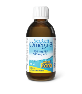Natural Factors Omega-3 750 mg EPA/500 mg DHA, Lemon Meringue, SeaRich 200 mL | Unbeatable Prices, Daily Deals | VITASHOP