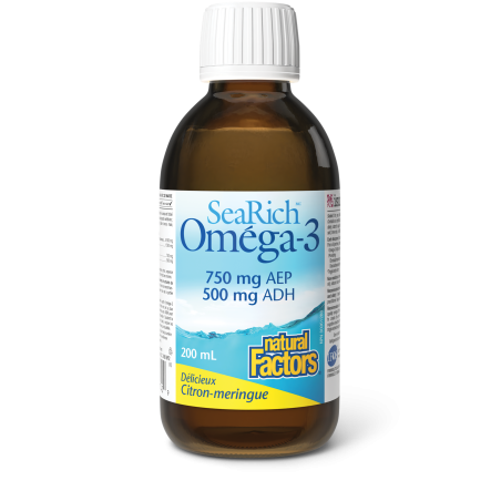 Omega-3 750 mg EPA/500 mg DHA, Lemon Meringue, SeaRich 200 mL | Safest & Easiest Shopping Vitamins Online | VITASHOP