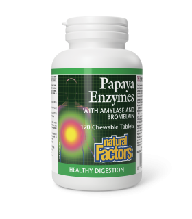 Natural Factors Papaya Enzymes with Amylase and Bromelain 120 Chewable Tablets | 每天不同折扣, 全网最低价格 | 种类齐全的保健品店铺 VITASHOP, 只有你想不到, 没
