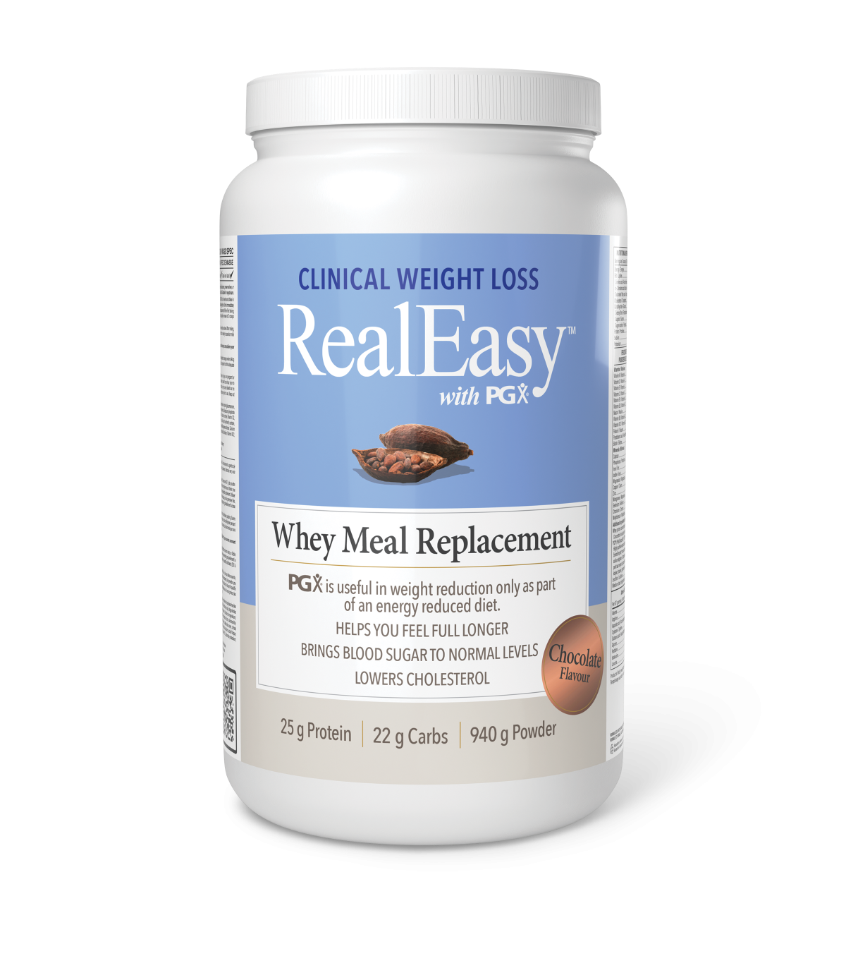 Natural Factors 내추럴 팩터스 RealEasy with PGX 유장 식사 대용품, 초콜릿 940g | 매일 업데이트되는 특가 상품 | VITASHOP