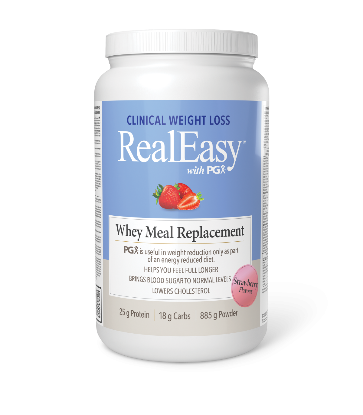 Natural Factors 내추럴 팩터스 RealEasy with PGX 유청 식사 대체품, 딸기 885g | 매일 업데이트되는 특가 상품 | VITASHOP