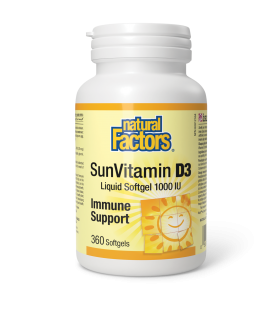 Natural Factors 내추럴 팩터스 SunVitamin D3 소프트젤 1000 IU 360 소프트젤 | 매일 업데이트되는 특가 상품 | VITASHOP