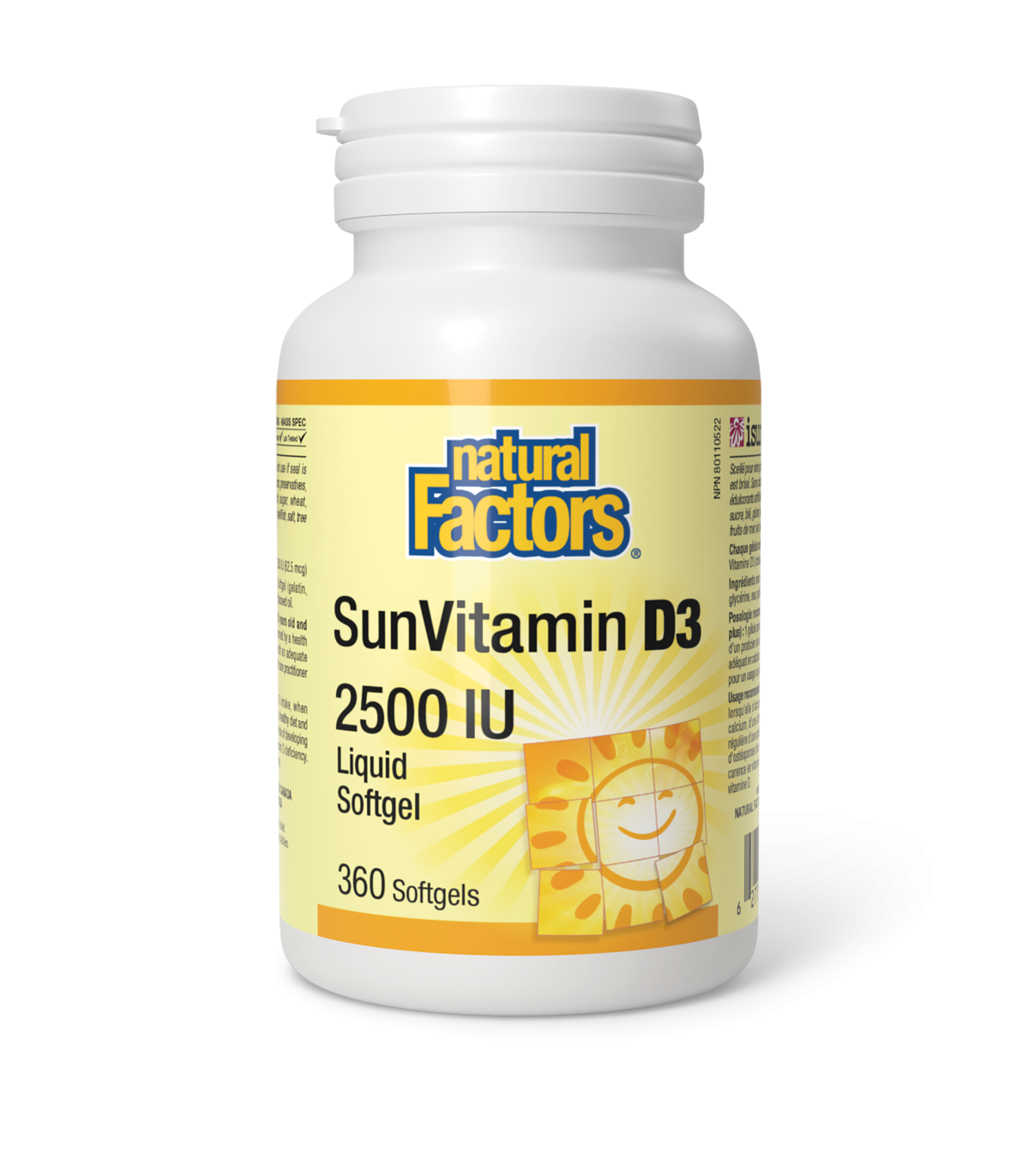 Natural Factors 내추럴 팩터스 SunVitamin D3 소프트젤 2500 IU 360 소프트젤 | 매일 업데이트되는 특가 상품 | VITASHOP