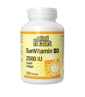 Natural Factors 내추럴 팩터스 SunVitamin D3 소프트젤 2500 IU 500 소프트젤 | 매일 업데이트되는 특가 상품 | VITASHOP