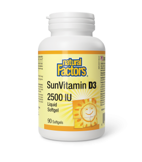 Natural Factors SunVitamin D3 Softgels 2500 IU 90 Softgels | Unbeatable Prices, Daily Deals | VITASHOP