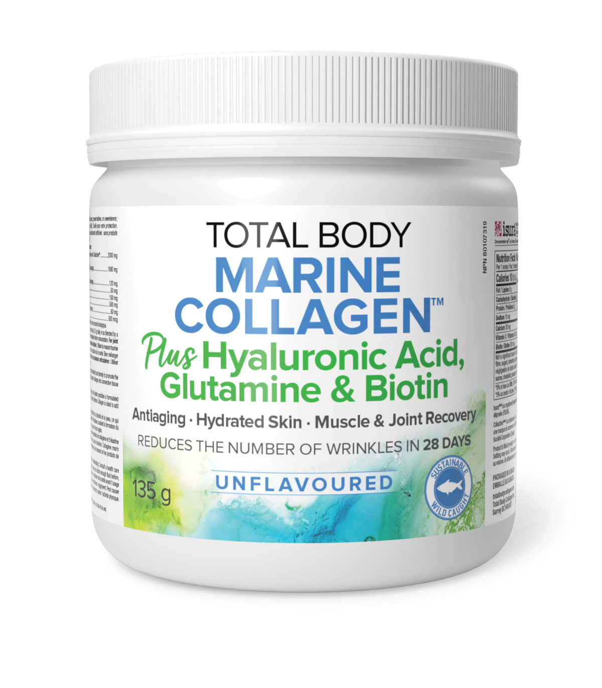 Natural Factors Total Body Marine Collagen Plus Hyaluronic Acid, Glutamine, & Biotin, Unflavoured 135 g | Unbeatable Prices, Dai
