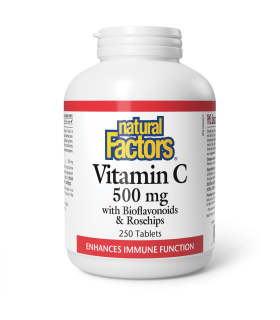 Natural Factors Vitamin C Plus Bioflavonoids & Rosehips 500 mg 250 Tablets | Unbeatable Prices, Daily Deals | VITASHOP