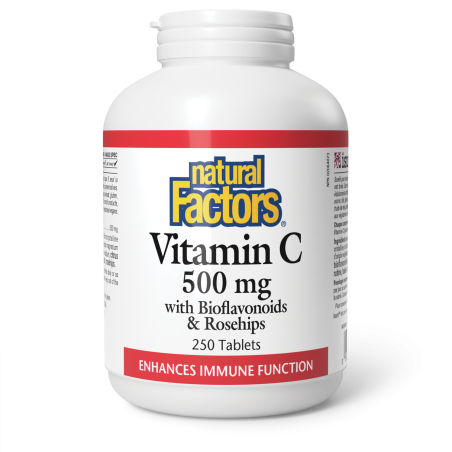 Natural Factors Vitamin C Plus Bioflavonoids & Rosehips 500 mg 250 Tablets | Unbeatable Prices, Daily Deals | VITASHOP
