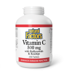 Natural Factors Vitamin C Plus Bioflavonoids & Rosehips 500 mg 250 Tablets | Unbeatable Prices, Daily Deals | VITASHOP