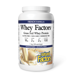 Whey Factors Grass Fed Whey Protein, French Vanilla 1 kg | Safest & Easiest Shopping Vitamins Online | VITASHOP