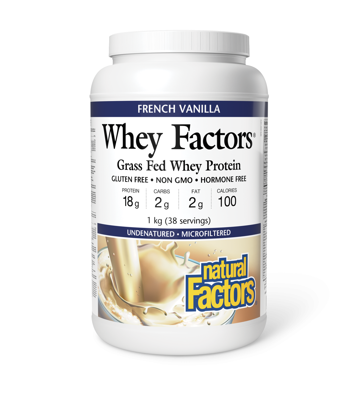 Natural Factors Whey Factors Grass Fed Whey Protein, French Vanilla 1 kg | Unbeatable Prices, Daily Deals | VITASHOP