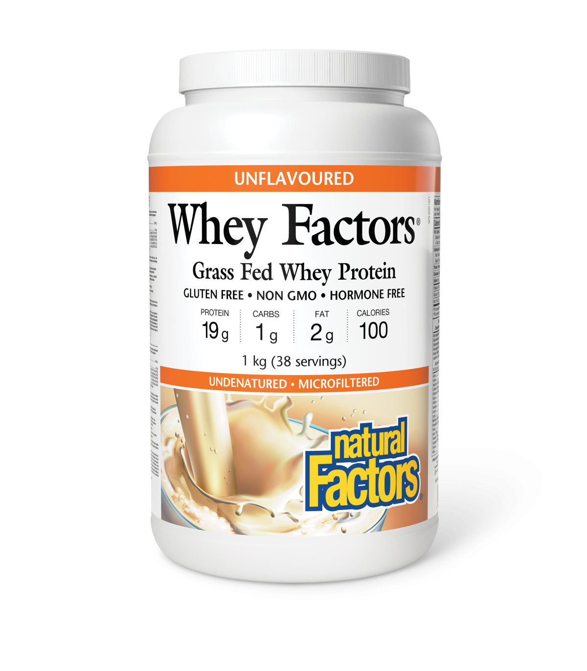 Natural Factors Whey Factors Grass Fed Whey Protein, Unflavoured 1 kg | Unbeatable Prices, Daily Deals | VITASHOP